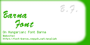 barna font business card